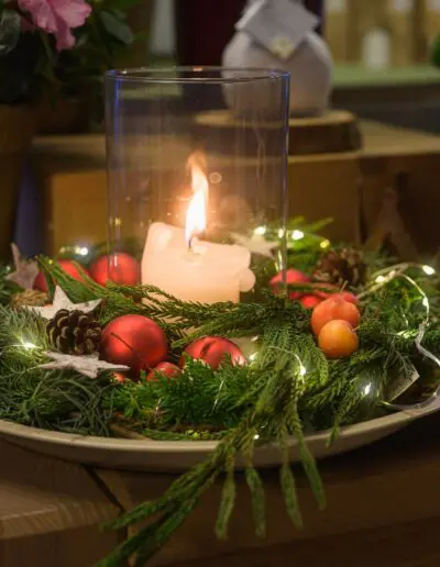 Advent Schale rot weiss