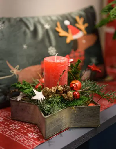 Kerzengesteck klein rot Stern