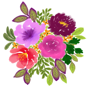Runder Blumenstrauss Bunt