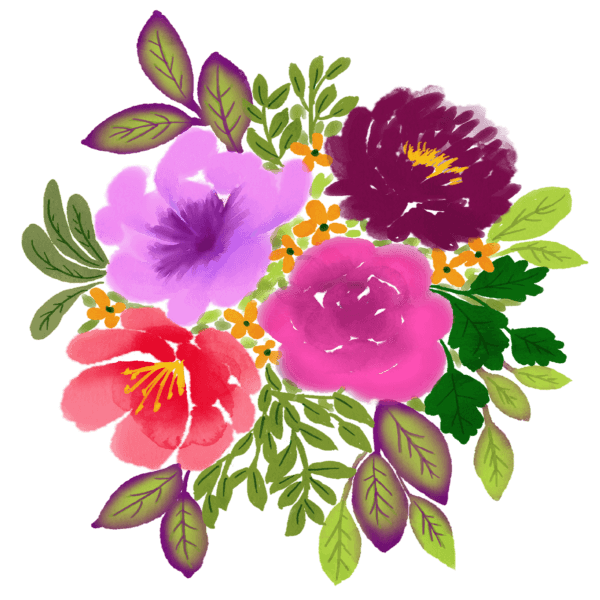 Runder Blumenstrauss Bunt