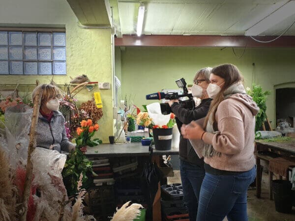 Dreharbeiten WDR bei Blumen Kaimer